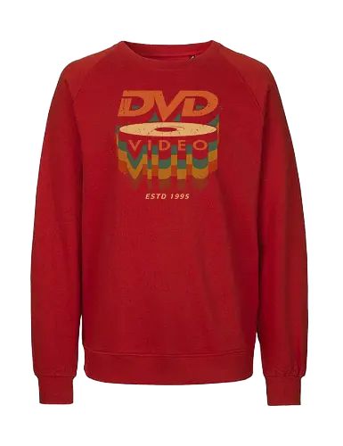 DVD Video 95 - Physical media, real media, dvd, cd, blu ray, digital code, real games, own game, own the game, 90s, 1995, gaming, gamergate - Fairtrade Sweatshirt