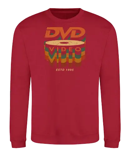 DVD Video 95 - Physical media, real media, dvd, cd, blu ray, digital code, real games, own game, own the game, 90s, 1995, gaming, gamergate - Sweatshirt