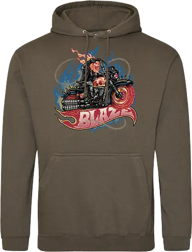 Blazing Skull - Comic, comics, comic book, antihero, movie, film, character, motorcyclist, Paranormal - Standard Hoodie