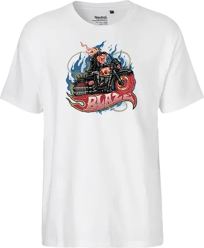 Blazing Skull - Comic, comics, comic book, antihero, movie, film, character, motorcyclist, Paranormal - Fairtrade T-Shirt