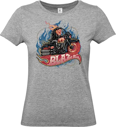 Blazing Skull - Comic, comics, comic book, antihero, movie, film, character, motorcyclist, Paranormal - Standard T-Shirt (Frauen)