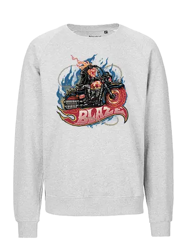 Blazing Skull - Comic, comics, comic book, antihero, movie, film, character, motorcyclist, Paranormal - Fairtrade Sweatshirt