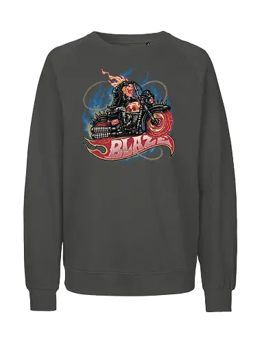 Blazing Skull - Comic, comics, comic book, antihero, movie, film, character, motorcyclist, Paranormal - Fairtrade Sweatshirt