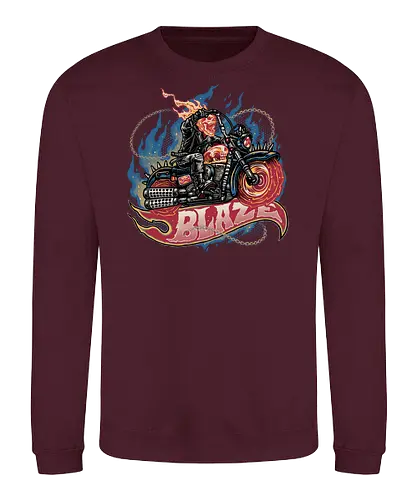 Blazing Skull - Comic, comics, comic book, antihero, movie, film, character, motorcyclist, Paranormal - Sweatshirt