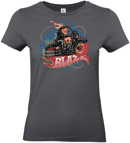 Blazing Skull - Comic, comics, comic book, antihero, movie, film, character, motorcyclist, Paranormal - Standard T-Shirt (Frauen)