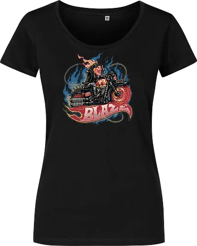 Blazing Skull - Comic, comics, comic book, antihero, movie, film, character, motorcyclist, Paranormal - Damen T-Shirt