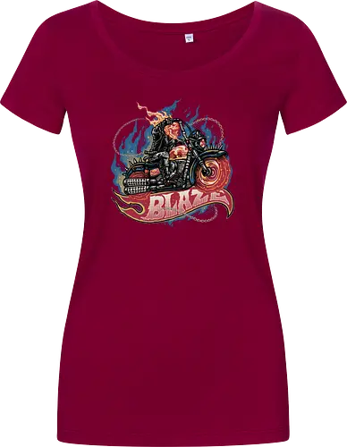 Blazing Skull - Comic, comics, comic book, antihero, movie, film, character, motorcyclist, Paranormal - Damen T-Shirt