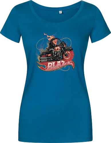 Blazing Skull - Comic, comics, comic book, antihero, movie, film, character, motorcyclist, Paranormal - Damen T-Shirt
