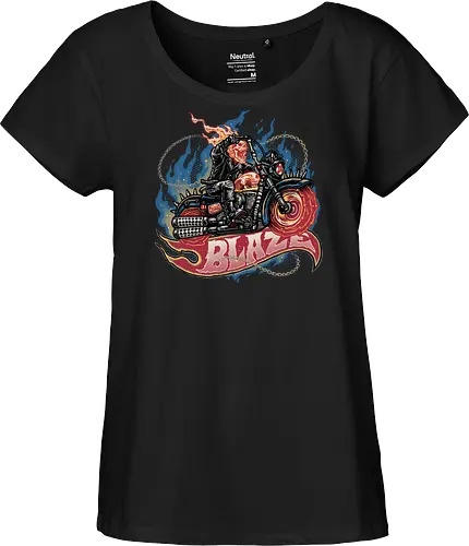 Blazing Skull - Comic, comics, comic book, antihero, movie, film, character, motorcyclist, Paranormal - Fairtrade Girl Shirt