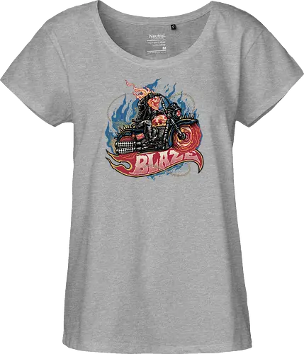 Blazing Skull - Comic, comics, comic book, antihero, movie, film, character, motorcyclist, Paranormal - Fairtrade Girl Shirt