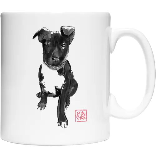 black doggie - dog, sumie, japan - Keramiktasse