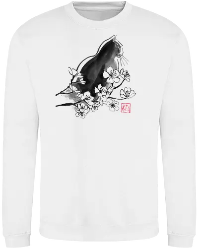 profil sakura cat - cat, sumie, japan - Sweatshirt