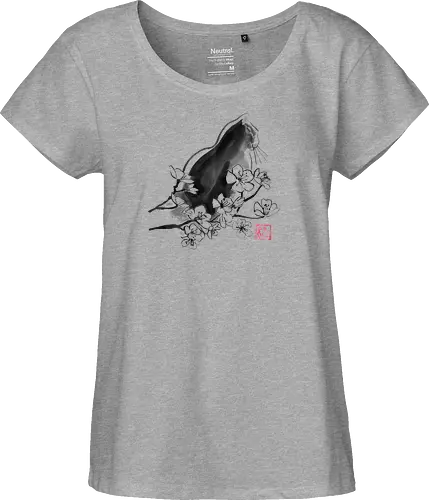 profil sakura cat - cat, sumie, japan - Fairtrade Girl Shirt