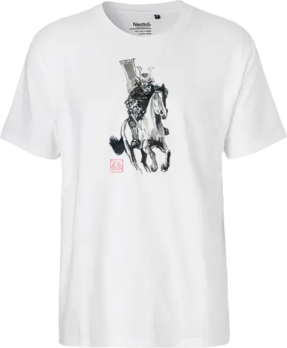 riding samurai flag - samurai, sumie, japan, horse - Fairtrade T-Shirt