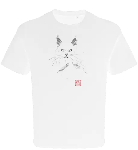 white main coon - cat, sumie, japan - Oversize T-Shirt