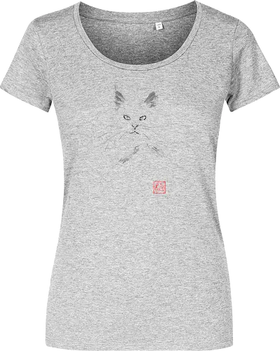 white main coon - cat, sumie, japan - Damen T-Shirt