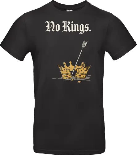 No Kings: The Shattered Crown - broken crown shirt, no kings graphic tee, anti monarchy apparel, rebellion streetwear, dark fantasy clothing, medieval RPG merch, shattered crown design, gothic font aesthetic, edgy minimalist fashion, revolution graphic shirt - Standard T-Shirt