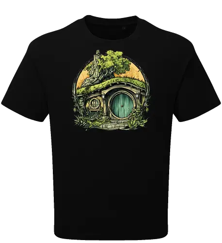 The Shire - lotr, hobbit, middle earth, bilbo, frodo baggins, Pen and Paper, green door, Wizard, fantasy novel, ttrpg gift, one ring, dark lord, sauron - Oversize T-Shirt