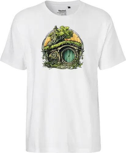 The Shire - lotr, hobbit, middle earth, bilbo, frodo baggins, Pen and Paper, green door, Wizard, fantasy novel, ttrpg gift, one ring, dark lord, sauron - Fairtrade T-Shirt
