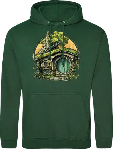 The Shire - lotr, hobbit, middle earth, bilbo, frodo baggins, Pen and Paper, green door, Wizard, fantasy novel, ttrpg gift, one ring, dark lord, sauron - Standard Hoodie