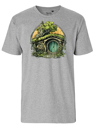 The Shire - lotr, hobbit, middle earth, bilbo, frodo baggins, Pen and Paper, green door, Wizard, fantasy novel, ttrpg gift, one ring, dark lord, sauron - Fairtrade T-Shirt