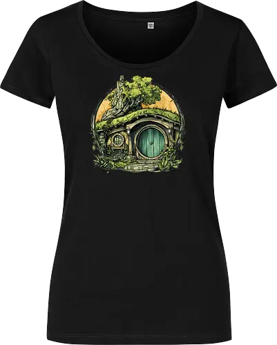 The Shire - lotr, hobbit, middle earth, bilbo, frodo baggins, Pen and Paper, green door, Wizard, fantasy novel, ttrpg gift, one ring, dark lord, sauron - Damen T-Shirt
