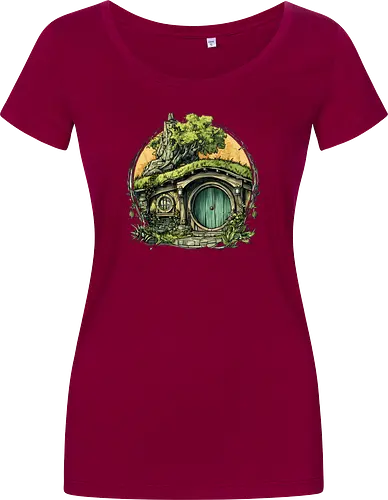 The Shire - lotr, hobbit, middle earth, bilbo, frodo baggins, Pen and Paper, green door, Wizard, fantasy novel, ttrpg gift, one ring, dark lord, sauron - Damen T-Shirt