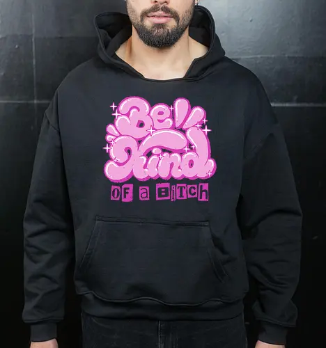 Be Kind of a Bitch - be kind of a bitch, bitchy, sarcastic, womens rights, sassy humor, cheeky humor, funny adulting, bitch, hilarious women, feminism, funny, girl power, pink, text, xmorfina - Cropped Hoodie