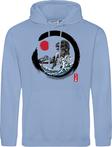 Enso R-Rex - japan, japanese art, sumi e, t- rex, great wave off kanagawa, animals, nature, dinosaurs, action movies, jurassic - Standard Hoodie