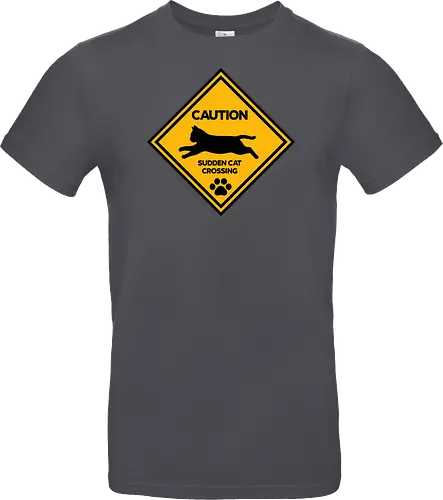 Caution: Sudden Cat Crossing Japan Art  - cat art, cat artwork, cat humor, cat lover, cat teeshirt, cute cats, funny cats, funny humor, funny quote, funny slogan, parody brand, parody design, parody logo, pop art, trending now - Standard T-Shirt