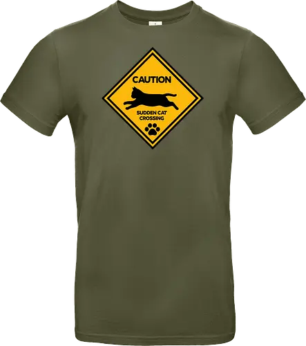Caution: Sudden Cat Crossing Japan Art  - cat art, cat artwork, cat humor, cat lover, cat teeshirt, cute cats, funny cats, funny humor, funny quote, funny slogan, parody brand, parody design, parody logo, pop art, trending now - Standard T-Shirt