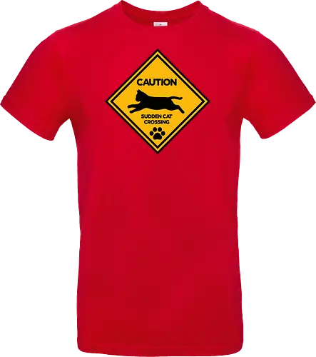 Caution: Sudden Cat Crossing Japan Art  - cat art, cat artwork, cat humor, cat lover, cat teeshirt, cute cats, funny cats, funny humor, funny quote, funny slogan, parody brand, parody design, parody logo, pop art, trending now - Standard T-Shirt