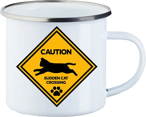 Caution: Sudden Cat Crossing Japan Art  - cat art, cat artwork, cat humor, cat lover, cat teeshirt, cute cats, funny cats, funny humor, funny quote, funny slogan, parody brand, parody design, parody logo, pop art, trending now - Emailletasse