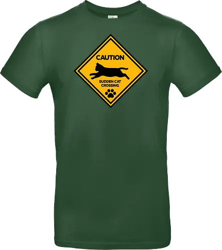Caution: Sudden Cat Crossing Japan Art  - cat art, cat artwork, cat humor, cat lover, cat teeshirt, cute cats, funny cats, funny humor, funny quote, funny slogan, parody brand, parody design, parody logo, pop art, trending now - Standard T-Shirt