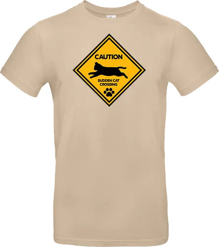 Caution: Sudden Cat Crossing Japan Art  - cat art, cat artwork, cat humor, cat lover, cat teeshirt, cute cats, funny cats, funny humor, funny quote, funny slogan, parody brand, parody design, parody logo, pop art, trending now - Standard T-Shirt
