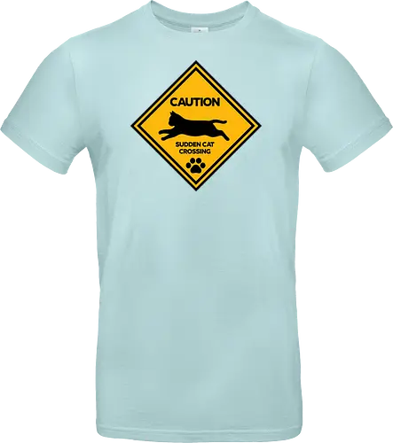 Caution: Sudden Cat Crossing Japan Art  - cat art, cat artwork, cat humor, cat lover, cat teeshirt, cute cats, funny cats, funny humor, funny quote, funny slogan, parody brand, parody design, parody logo, pop art, trending now - Standard T-Shirt