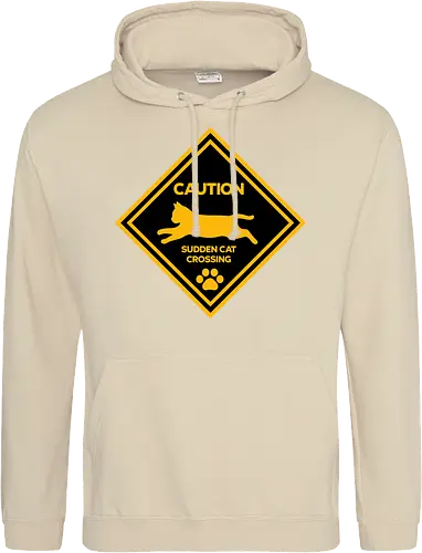 Caution: Sudden Cat Crossing Japan Art Nº2 - cat art, cat artwork, cat humor, cat lover, cat teeshirt, cute cats, funny cats, funny humor, funny quote, funny slogan, parody brand, parody design, parody logo, pop art, trending now - Standard Hoodie