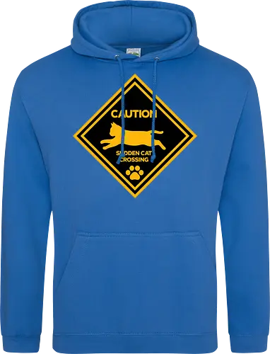 Caution: Sudden Cat Crossing Japan Art Nº2 - cat art, cat artwork, cat humor, cat lover, cat teeshirt, cute cats, funny cats, funny humor, funny quote, funny slogan, parody brand, parody design, parody logo, pop art, trending now - Standard Hoodie
