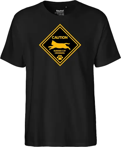 Caution: Sudden Cat Crossing Japan Art Nº2 - cat art, cat artwork, cat humor, cat lover, cat teeshirt, cute cats, funny cats, funny humor, funny quote, funny slogan, parody brand, parody design, parody logo, pop art, trending now - Fairtrade T-Shirt