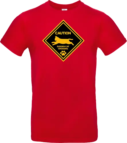 Caution: Sudden Cat Crossing Japan Art Nº2 - cat art, cat artwork, cat humor, cat lover, cat teeshirt, cute cats, funny cats, funny humor, funny quote, funny slogan, parody brand, parody design, parody logo, pop art, trending now - Standard T-Shirt