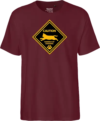 Caution: Sudden Cat Crossing Japan Art Nº2 - cat art, cat artwork, cat humor, cat lover, cat teeshirt, cute cats, funny cats, funny humor, funny quote, funny slogan, parody brand, parody design, parody logo, pop art, trending now - Fairtrade T-Shirt