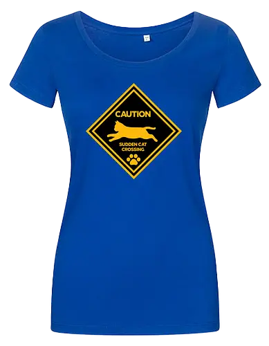 Caution: Sudden Cat Crossing Japan Art Nº2 - cat art, cat artwork, cat humor, cat lover, cat teeshirt, cute cats, funny cats, funny humor, funny quote, funny slogan, parody brand, parody design, parody logo, pop art, trending now - Damen T-Shirt