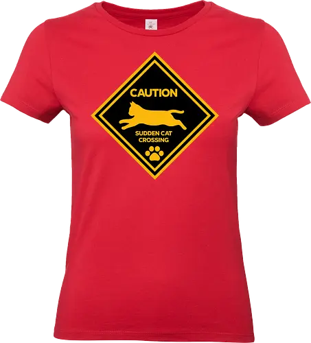 Caution: Sudden Cat Crossing Japan Art Nº2 - cat art, cat artwork, cat humor, cat lover, cat teeshirt, cute cats, funny cats, funny humor, funny quote, funny slogan, parody brand, parody design, parody logo, pop art, trending now - Standard T-Shirt (Frauen)