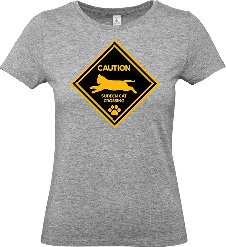 Caution: Sudden Cat Crossing Japan Art Nº2 - cat art, cat artwork, cat humor, cat lover, cat teeshirt, cute cats, funny cats, funny humor, funny quote, funny slogan, parody brand, parody design, parody logo, pop art, trending now - Standard T-Shirt (Frauen)