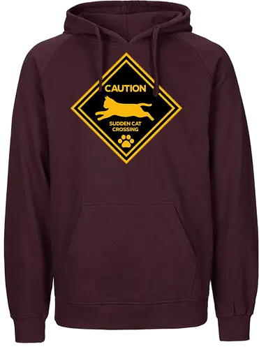 Caution: Sudden Cat Crossing Japan Art Nº2 - cat art, cat artwork, cat humor, cat lover, cat teeshirt, cute cats, funny cats, funny humor, funny quote, funny slogan, parody brand, parody design, parody logo, pop art, trending now - Fairtrade Hoodie