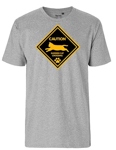 Caution: Sudden Cat Crossing Japan Art Nº2 - cat art, cat artwork, cat humor, cat lover, cat teeshirt, cute cats, funny cats, funny humor, funny quote, funny slogan, parody brand, parody design, parody logo, pop art, trending now - Fairtrade T-Shirt