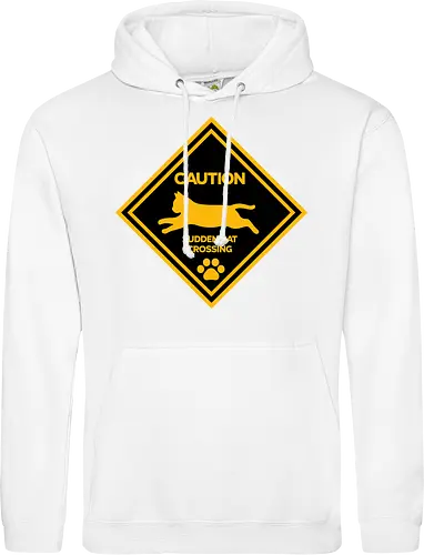 Caution: Sudden Cat Crossing Japan Art Nº2 - cat art, cat artwork, cat humor, cat lover, cat teeshirt, cute cats, funny cats, funny humor, funny quote, funny slogan, parody brand, parody design, parody logo, pop art, trending now - Standard Hoodie
