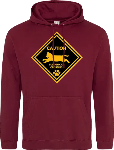 Caution: Sudden Cat Crossing Japan Art Nº2 - cat art, cat artwork, cat humor, cat lover, cat teeshirt, cute cats, funny cats, funny humor, funny quote, funny slogan, parody brand, parody design, parody logo, pop art, trending now - Standard Hoodie