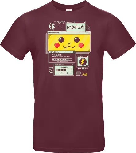 Electrifying Capture - anime, retro, pixel, gaming, cyber, japanese, nostalgia, geek, nerd, yellow, electric, computer - Standard T-Shirt
