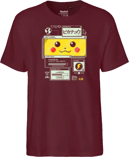 Electrifying Capture - anime, retro, pixel, gaming, cyber, japanese, nostalgia, geek, nerd, yellow, electric, computer - Fairtrade T-Shirt